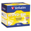 VER94839 - DVD+RW Rewritable Disc, 4.7 GB, 4x, Slim Jewel Case, Silver, 10/Pack