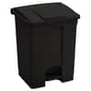 SAF9922BL - Large Capacity Plastic Step-On Receptacle, 17 gal, Plastic, Black