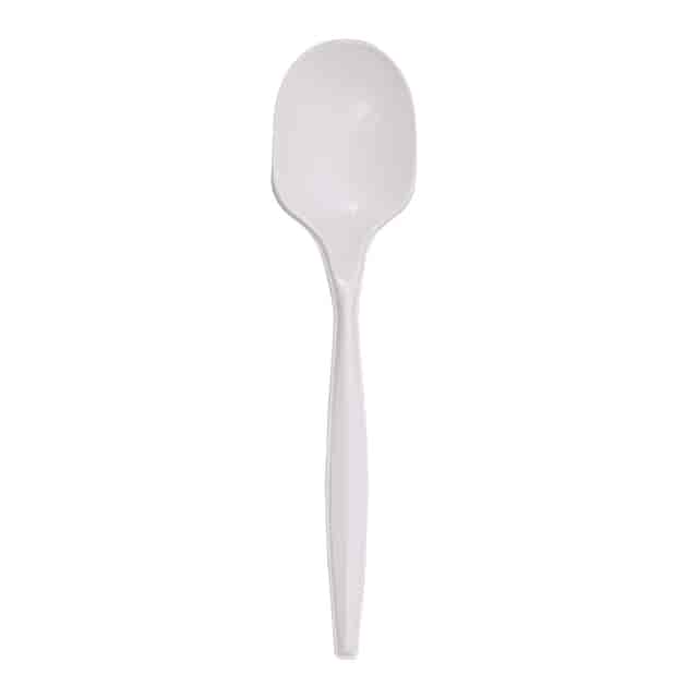 Mediumweight Polypropylene Cutlery, Soup Spoon, White, 1,000/Carton Mediumweight Polypropylene Cutlery, Soup Spoon, White, 1,000/Carton