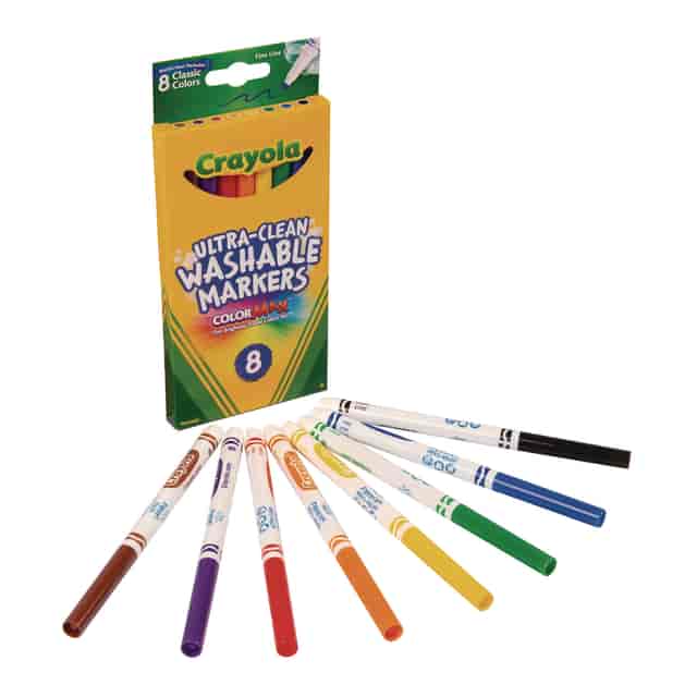 Ultra-Clean Washable Markers, Fine Bullet Tip, Assorted Colors, 8/Pack Ultra-Clean Washable Markers, Fine Bullet Tip, Assorted Colors, 8/Pack