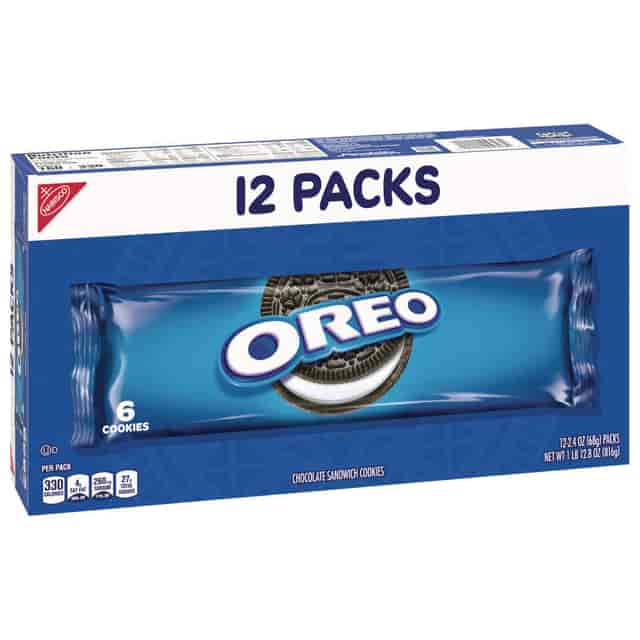 Oreo Cookies Single Serve Packs, Chocolate, 2.4 oz Pack, 6 Cookies/Pack, 12 Packs/Box Oreo Cookies Single Serve Packs, Chocolate, 2.4 oz Pack, 6 Cookies/Pack, 12 Packs/Box