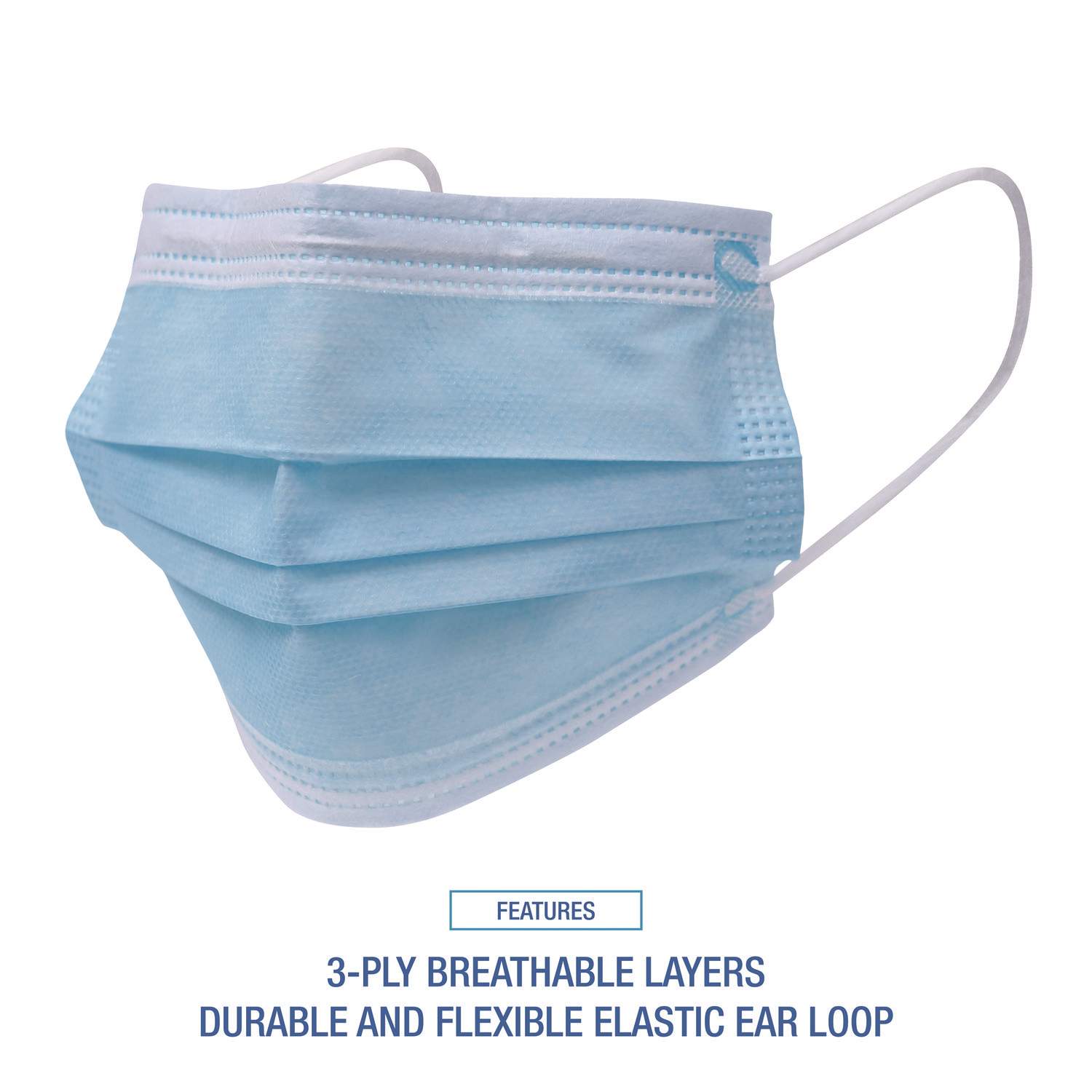 Three-Ply General Use Face Mask by Boardwalk® BWKMS2000BX