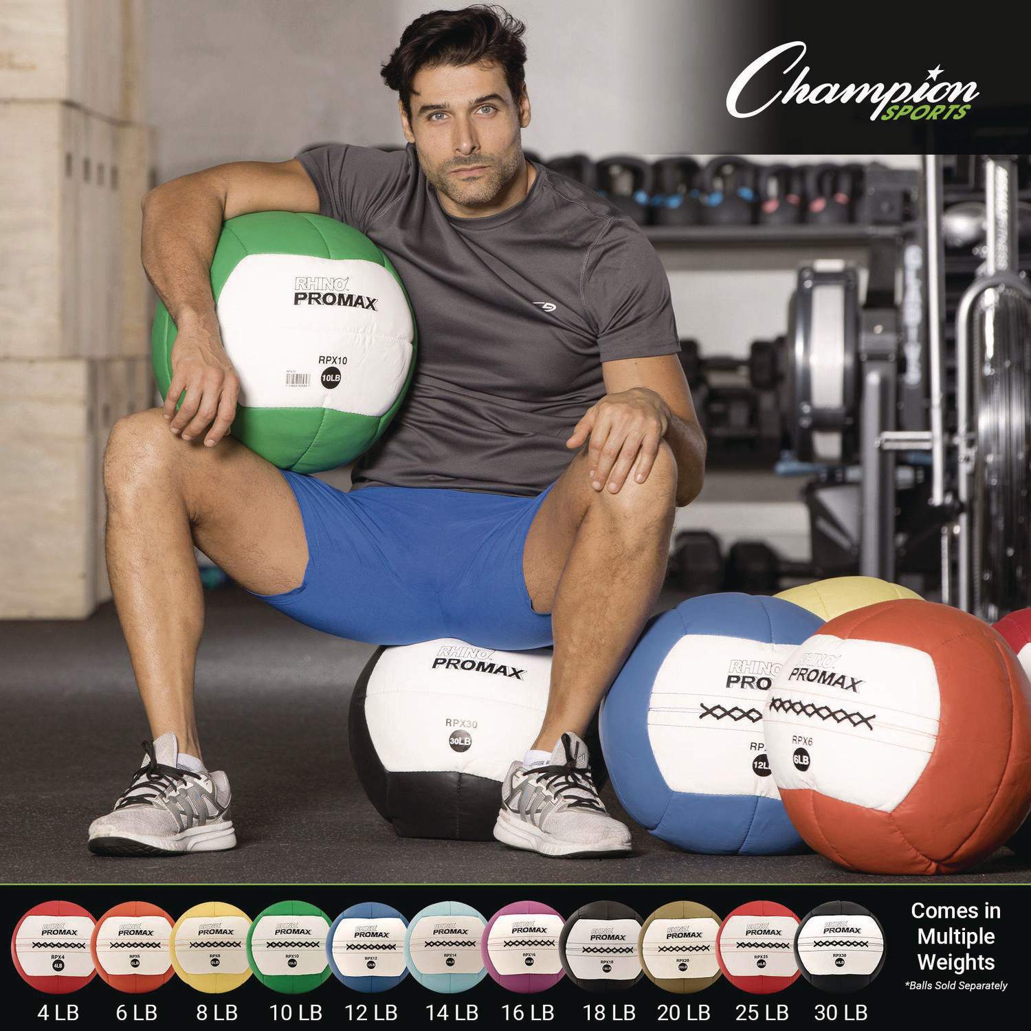 Champion Sports Rhino Promax Medicine Ball - Thumbnail 4
