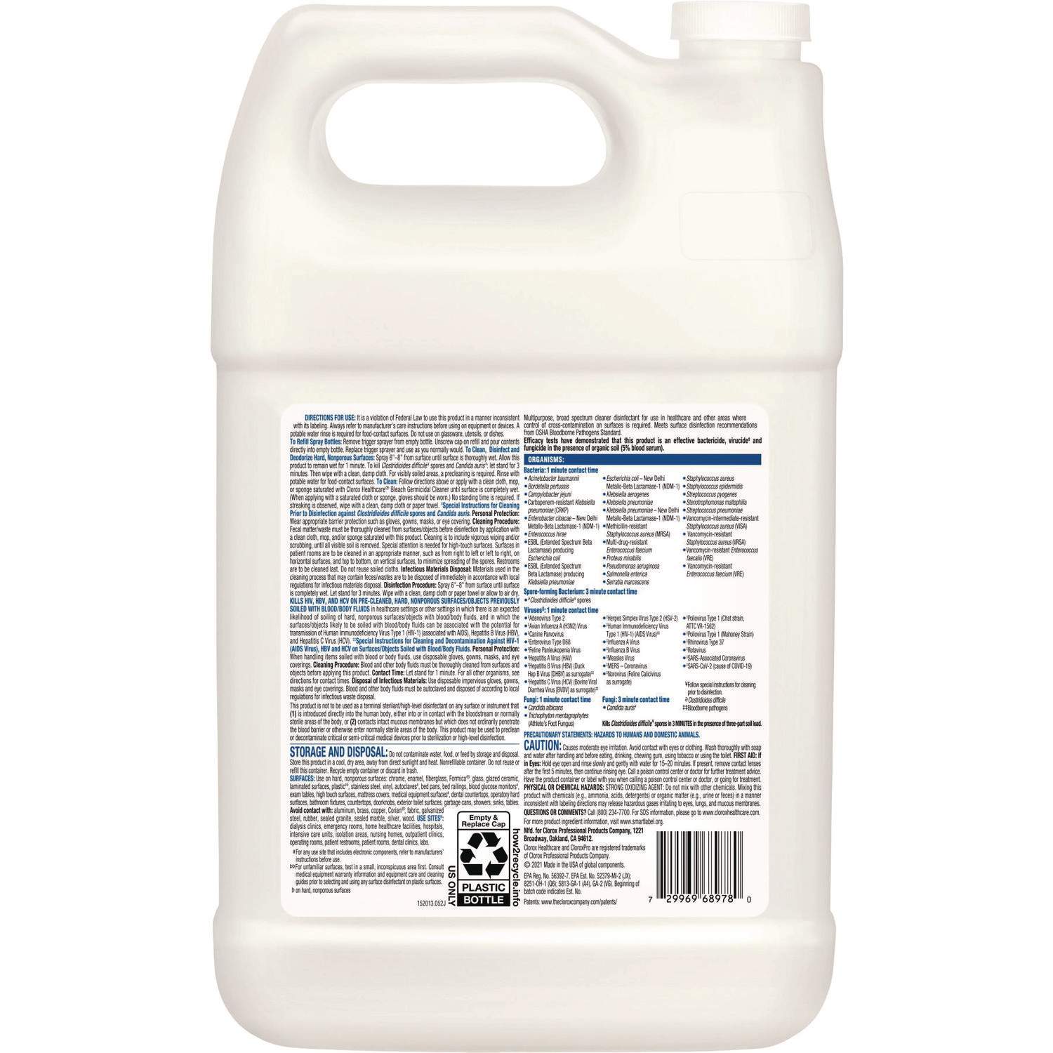 Bleach Germicidal Cleaner by Clorox® Healthcare® CLO68978