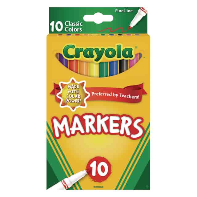 NON-WASHABLE MARKER, FINE BULLET TIP, ASSORTED CLASSIC COLORS, 10/PACK NON-WASHABLE MARKER, FINE BULLET TIP, ASSORTED CLASSIC COLORS, 10/PACK