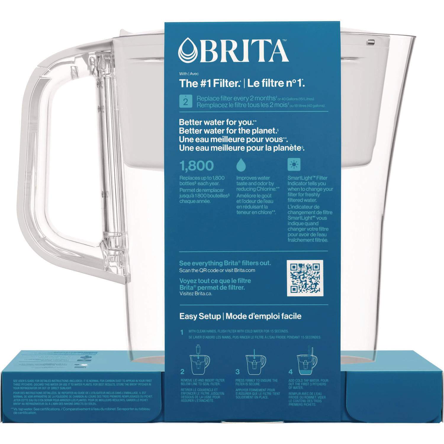 Small 6-Cup Water Filter Pitcher with 1 Standard Filter by