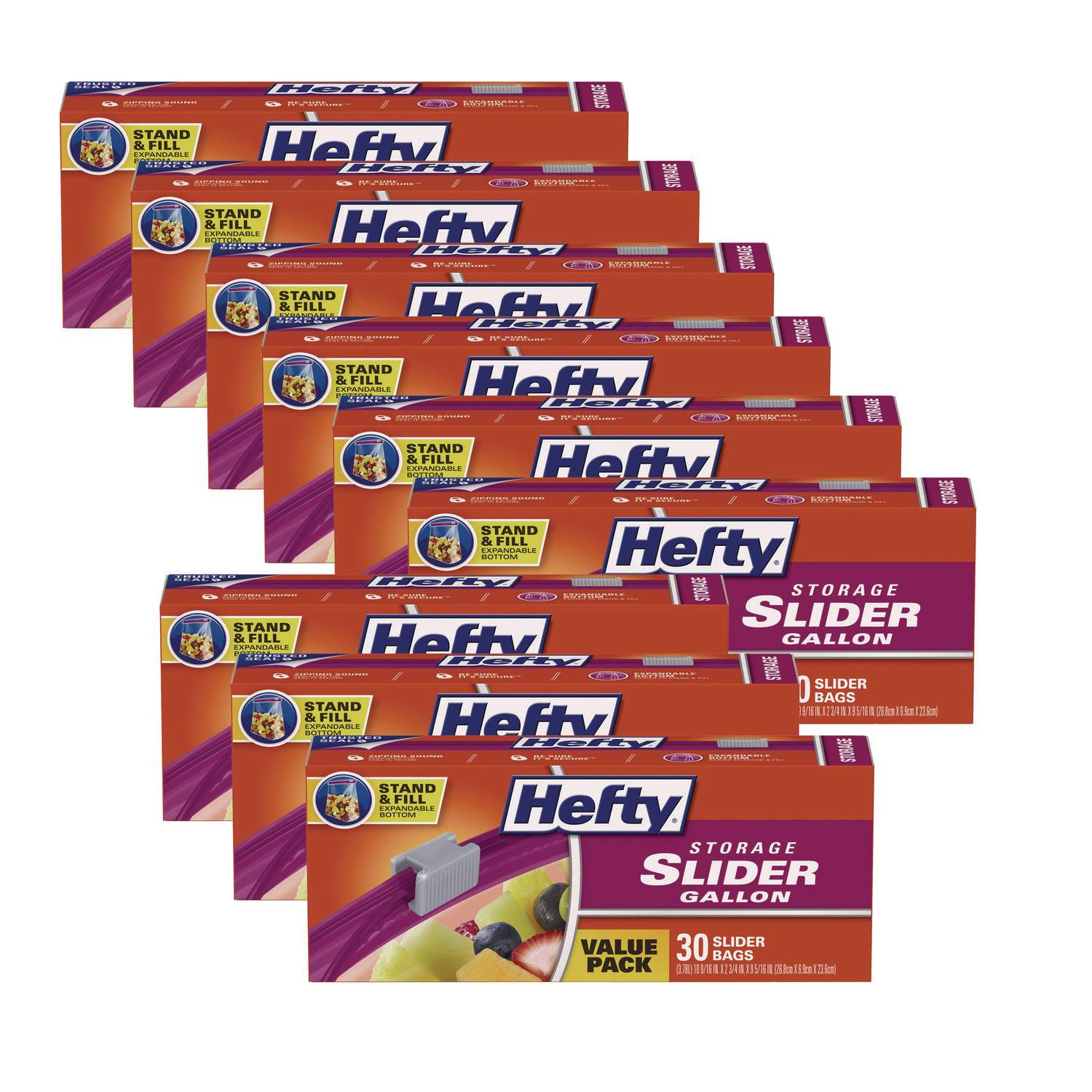 Slider Stand and Fill Food Storage Bags by Hefty® RFPR88075 - Main Image
