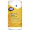 CLO15948EA - Disinfecting Wipes, 1-Ply, 7 x 8, Lemon Fresh, White, 75/Canister
