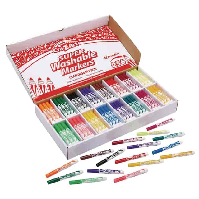 Super Washable Markers Classpack, Broad Bullet Tip, Assorted Colors, 256/Set Super Washable Markers Classpack, Broad Bullet Tip, Assorted Colors, 256/Set