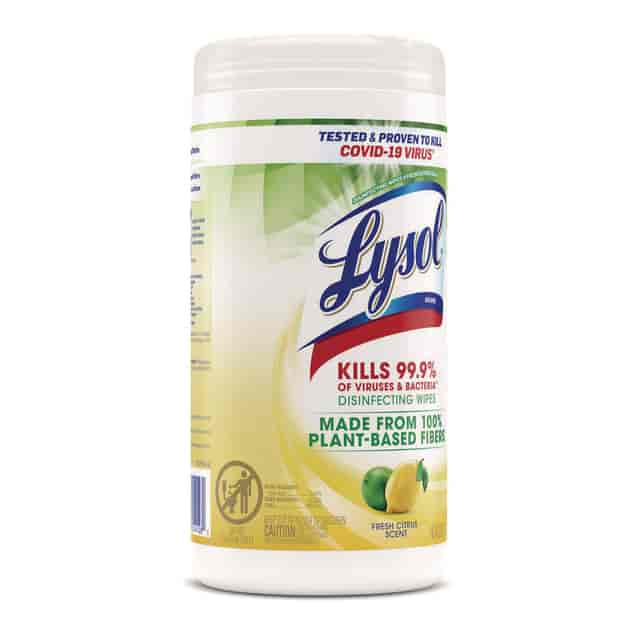 Disinfecting Wipes II Fresh Citrus, 1-Ply, 7 x 7.25, White, 30 Wipes/Canister, 12 Canisters/Carton