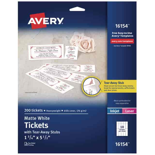AVE16154 Printable Tickets by Avery