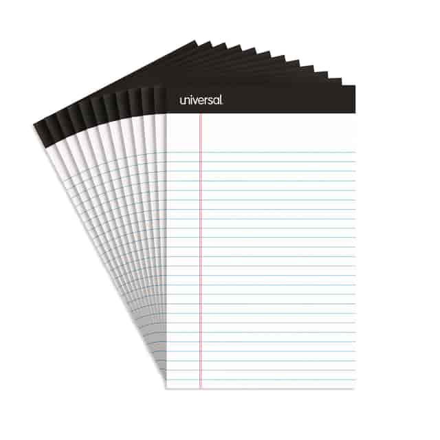 Premium Ruled Writing Pads with Heavy-Duty Back, Narrow Rule, Black Headband, 50 White 5 x 8 Sheets, 12/Pack Premium Ruled Writing Pads with Heavy-Duty Back, Narrow Rule, Black Headband, 50 White 5 x 8 Sheets, 12/Pack