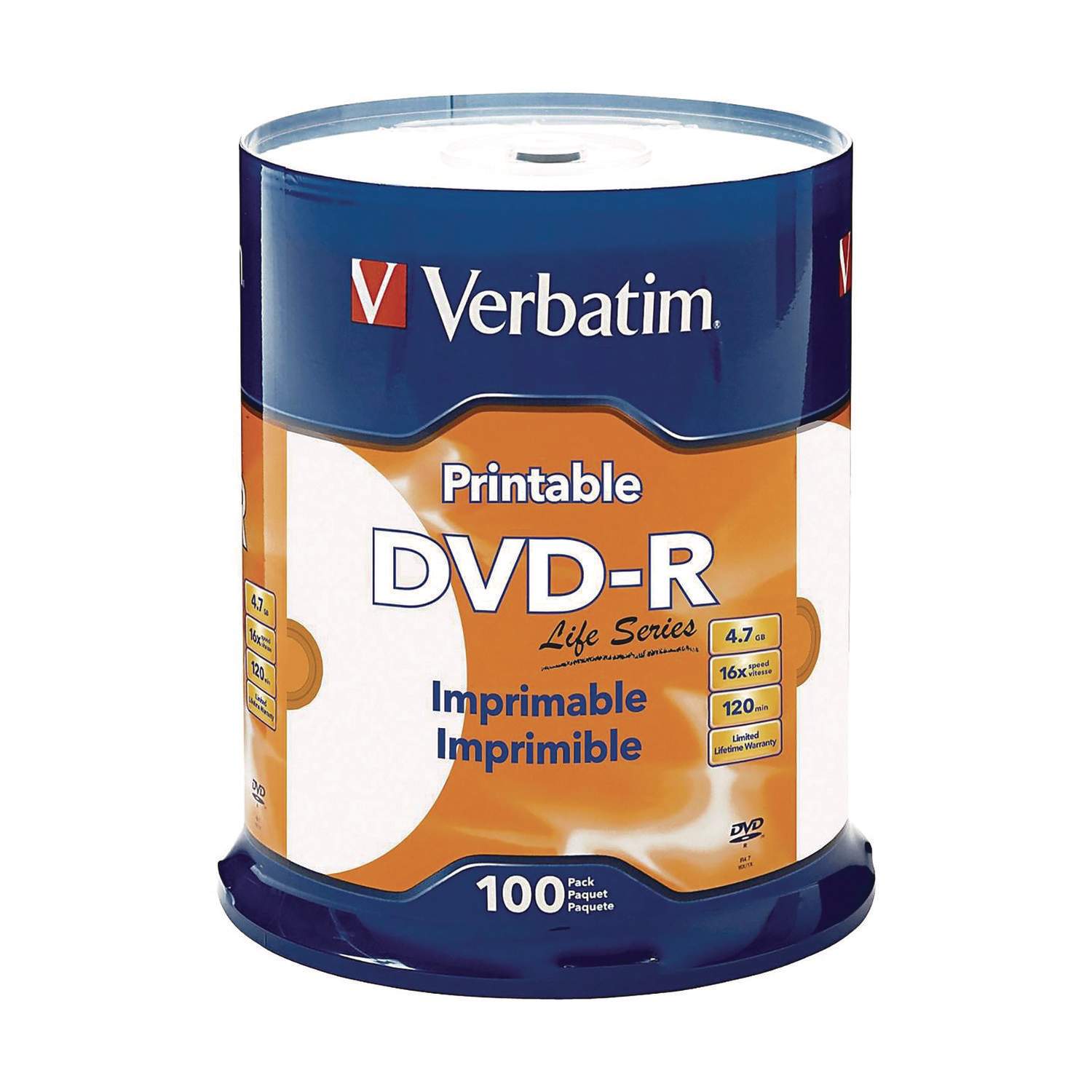 DVD-R LifeSeries Inkjet Printable Disc by Verbatim® VER98491