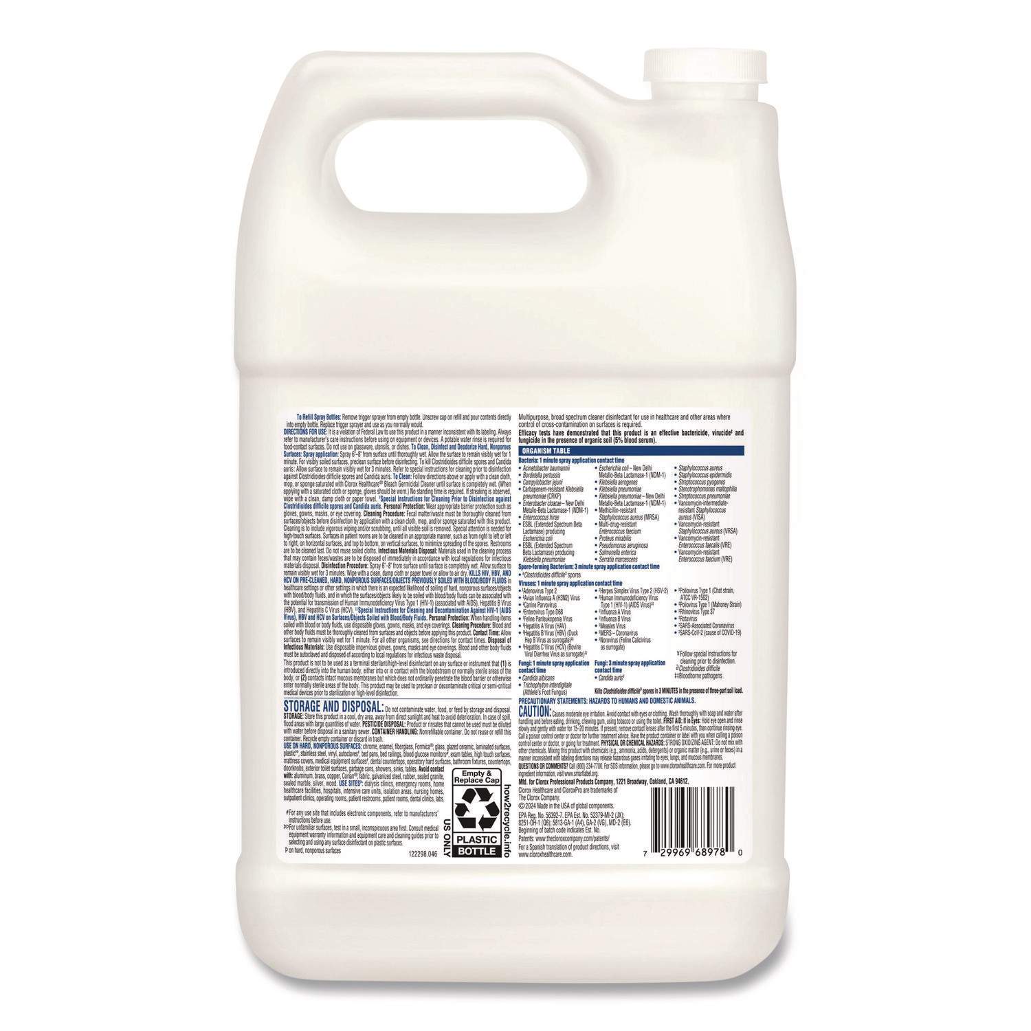 ネロページ Healthcare Bleach Germicidal Cleaner Refill by Clorox® CLO68978