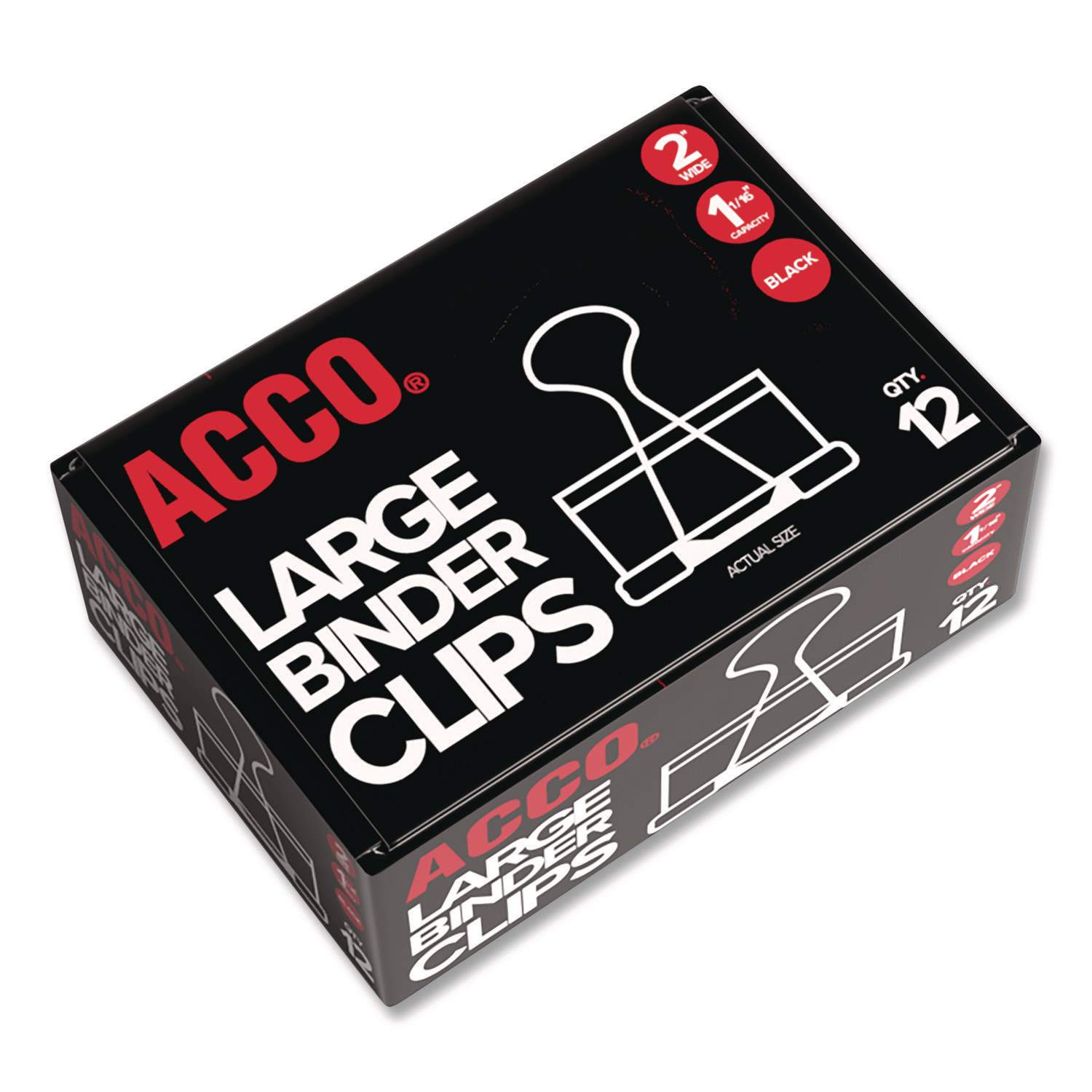 Large Foldback Binder Clips by ACCO ACC72100 | OnTimeSupplies.com