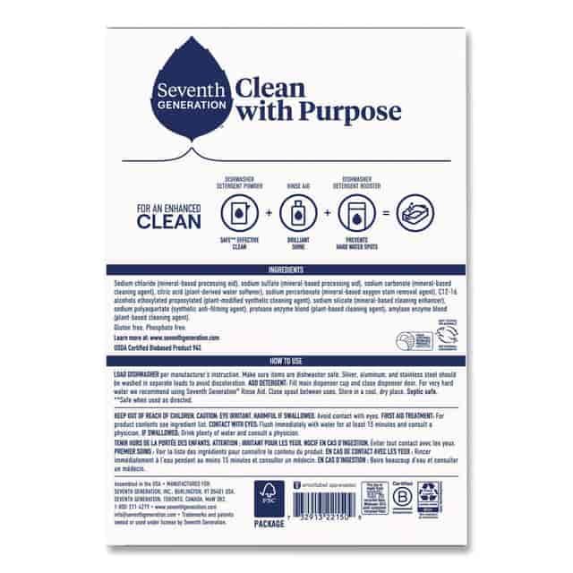Seventh Generation Dishwasher Powder - Natural Free & Clear 45 Oz Box (Pack Of 12)