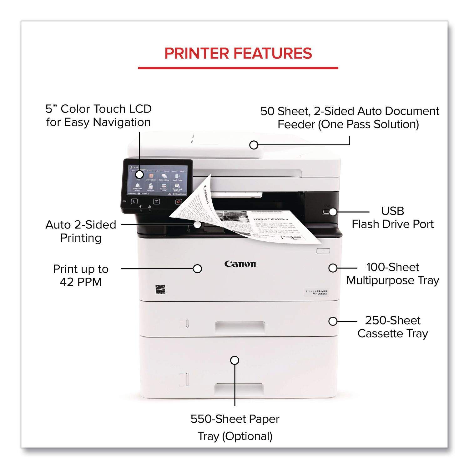 imageCLASS MF465dw Wireless Multifunction Laser Printer by Canon