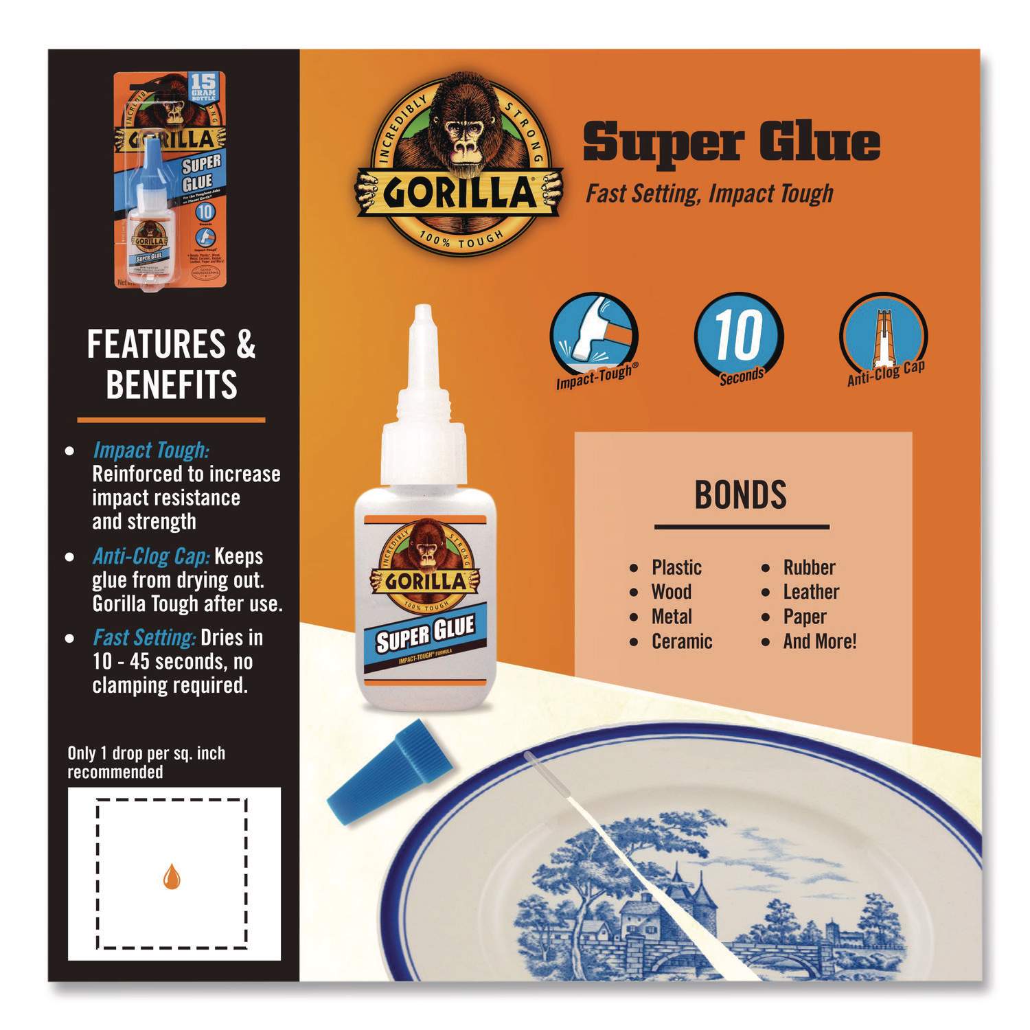 【THXE 40%】LIVELINE-Gorilla Glue 1ml Super Glue by Gorilla Glue® GOR7807101CT | OnTimeSupplies.com