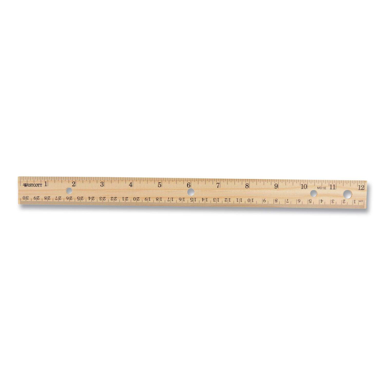 セブンシリードワーフ 下敷き 1984年製 Three-Hole Punched Wood Ruler English and Metric With Metal