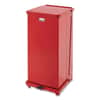 RCPST24EPLRD - Defenders Heavy-Duty Steel Step Can, 13 gal, Steel, Red