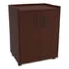 SAF8953MH - Mobile Refreshment Center, Engineered Wood, 3 Shelves, 23" x 18" x 31", Mahogany