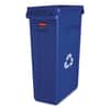 RCP354007BE - Slim Jim Plastic Recycling Container with Venting Channels, 23 gal, Plastic,  Blue