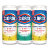 CLO30112 - Disinfecting Wipes, 1-Ply, 7 x 8, (1) Fresh Scent/(2) Crisp Lemon, White, 35/Canister, 3 Canisters/Pack