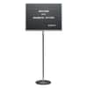 QRT7921M - Adjustable Single-Pedestal Magnetic Letter Board, 24" x 18", Black Surface, Gray Aluminum Frame