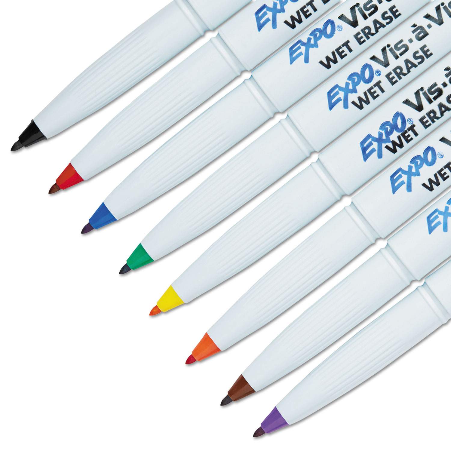YISAN Magnetische whiteboardpennen met gum, droge veegmarkers Ultra fijne punt, 0,7 mm extra fijne whiteboardmarkeringen, 12 kleuren geurarm, 70559
