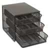 SAF3275BL - Onyx Three Drawer Hospitality Organizer, 7 Compartments, 11.5 x 8.25 x 8.25, Black
