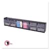 DEF20604OP - Tilt Bin Interlocking Multi-Bin Storage Organizer, 6 Sections, 23.63" x 3.63" x 4.5", Black/Clear