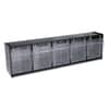 DEF20504OP - Tilt Bin Interlocking Multi-Bin Storage Organizer, 5 Sections, 23.63" x 5.25" x 6.5", Black/Clear