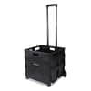 UNV14110 - Collapsible Mobile Storage Crate, Plastic, 18.25 x 15 x 18.25 to 39.37, Black