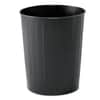 SAF9604BL - Round Wastebaskets, 23.5 qt, Steel, Black