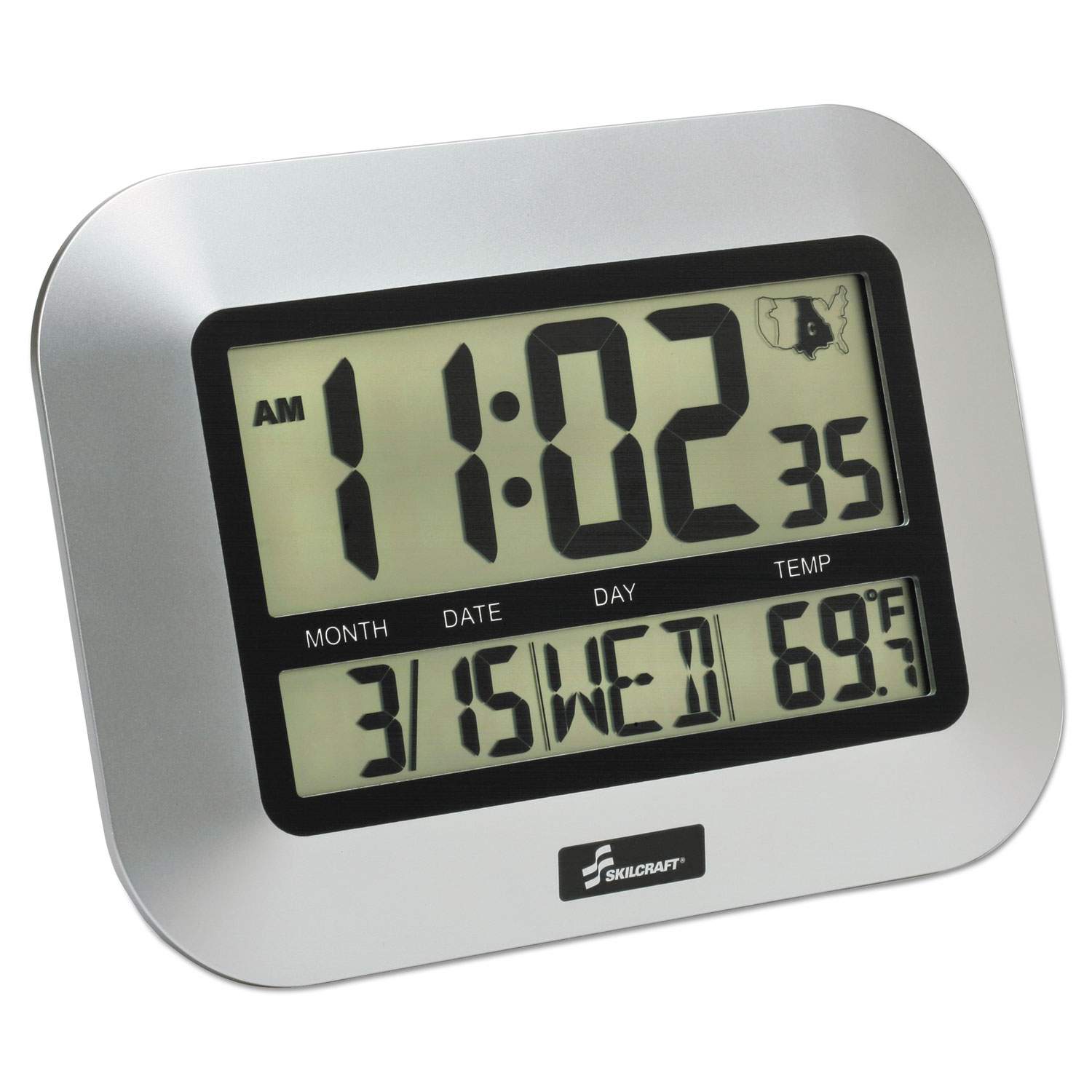 6645016611877 SKILCRAFT LCD Digital Radio-Controlled Clock by