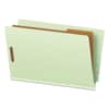 PFX23314 - End Tab Classification Folders, Straight Tab, Expands 2", 1 Divider, 4 Fasteners, Legal Size, Pale Green, 10/Box