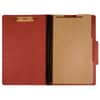 NSN9908884 - 7530009908884, SKILCRAFT Classification Folder, 1/3-Cut Tab, Expands 2", 2 Dividers, 6 Fasteners, Letter Size, Earth Red