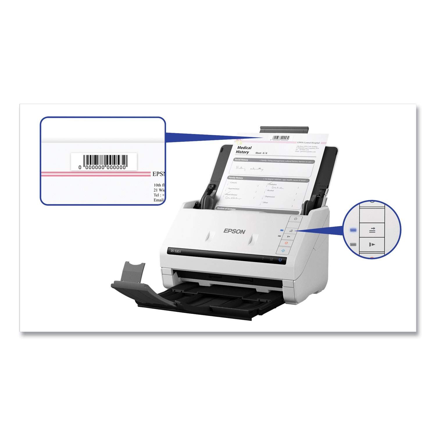 DS-530 II Color Duplex Document Scanner by Epson® EPSB11B261202