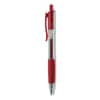 UNV39914 - Comfort Grip Gel Pen, Retractable, Medium 0.7 mm, Red Ink, Clear/Red Barrel, Dozen