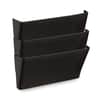 UNV08121 - Wall File Pockets, 3 Sections, Letter Size,13" x 4.13" x 14.5", Black, 3/Pack