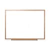 UNV43618 - Deluxe Melamine Dry Erase Board, 48" x 36", White Surface, Oak Finished Fiberboard (MDF) Frame