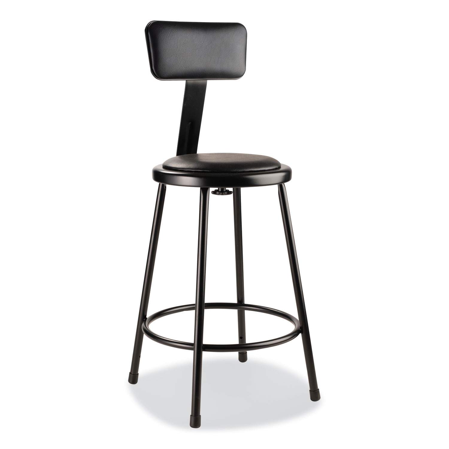 6400 Series Heavy Duty Vinyl Padded Stool with Backrest
