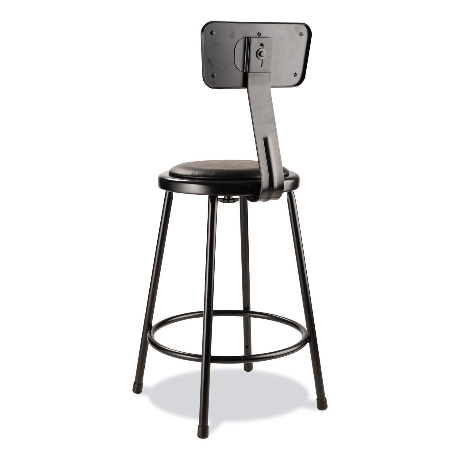 6400 Series Heavy Duty Vinyl Padded Stool with Backrest - Thumbnail 3