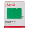 UNV16162 - Reinforced Top-Tab File Folders, 1/3-Cut Tabs: Assorted, Letter Size, 1" Expansion, Green, 100/Box