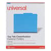 UNV10201 - Pressboard Classification Folders, 2/5-Cut Tab, Expands 2", 1 Divider, 4 Fasteners, Letter Size, Cobalt Blue, 10/Box