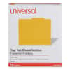 UNV10204 - Pressboard Classification Folders, 2/5-Cut Tab, Expands 2", 1 Divider, 4 Fasteners, Letter Size, Yellow, 10/Box