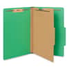 UNV10212 - Pressboard Classification Folders, 2/5-Cut Tab, Expands 2", 1 Divider, 4 Fasteners, Legal Size, Emerald Green, 10/Box