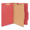 UNV10213 - Pressboard Classification Folders, 2/5-Cut Tab, Expands 2", 1 Divider, 4 Fasteners, Legal Size, Ruby Red, 10/Box
