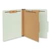 UNV10253 - Pressboard Classification Folders, 2/5 Tab: Right of Center, Expand 2", 1 Divider, 4 Fastener, Letter Size, Gray-Green, 10/BX