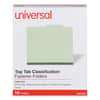 UNV10271 - Pressboard Classification Folders, 2/5 Tab: Right of Center, Expands 2", 2 Dividers, 6 Fasteners, Letter Size, Green, 10/Box